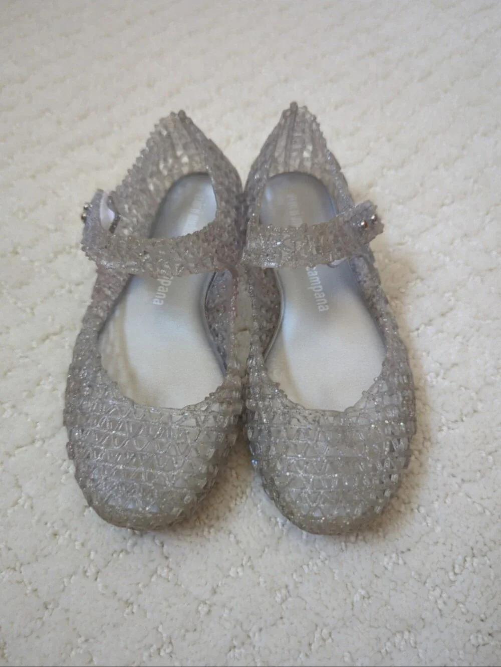 Mini Melissa Campana Jelly Shoes Clear Glitter Size 28/29 EUR 11 US